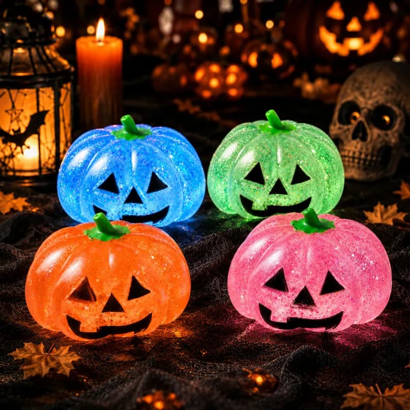 Squishy Abóbora de Halloween – Toy Antiestresse com Glitter