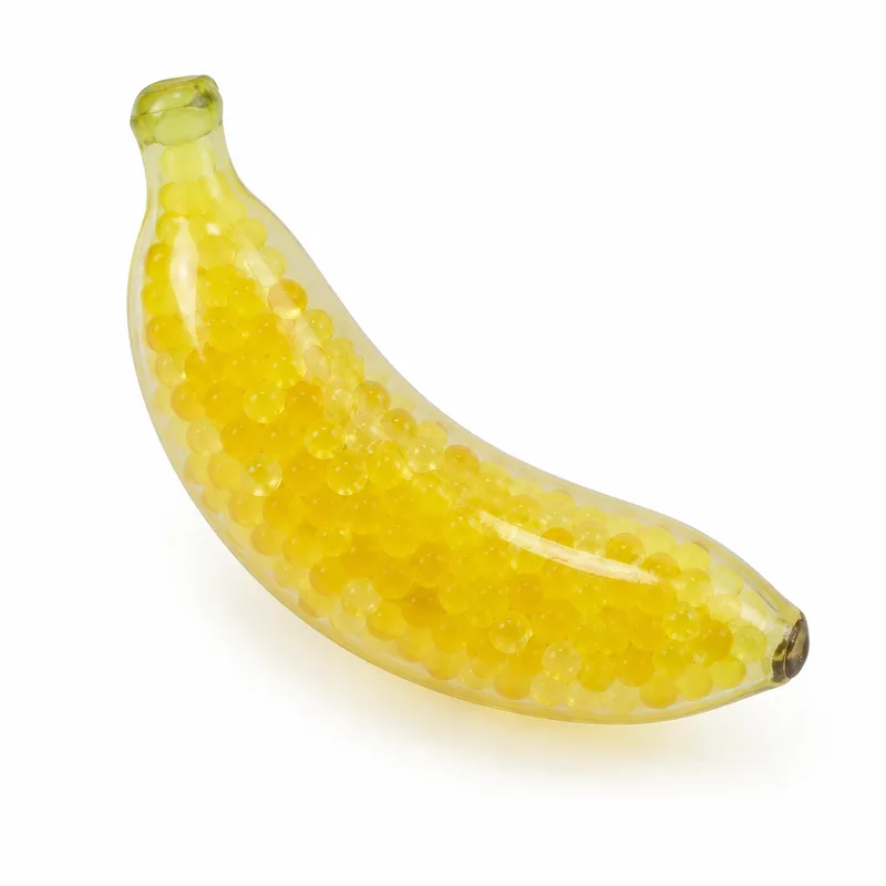 Squishy Banana de Gelatina Realista – Fidget Transparente Recheado
